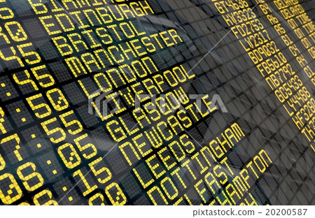 Airport Departure Board with UK destinations 20200587