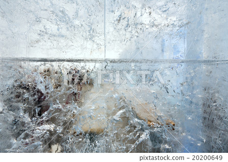 Glacial transparent wall of ice with patterns. 20200649