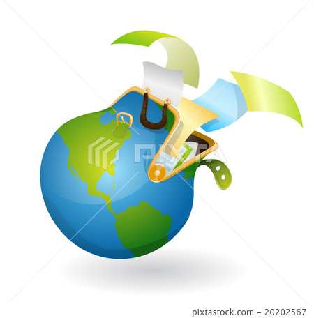 brief-case with documents as earth - Stock Illustration [20202567] - PIXTA