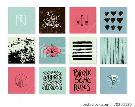 Vector set of abstract modern trendy cards. - Stock Illustration ...