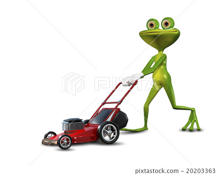 Frog with a lawn mower 20203363