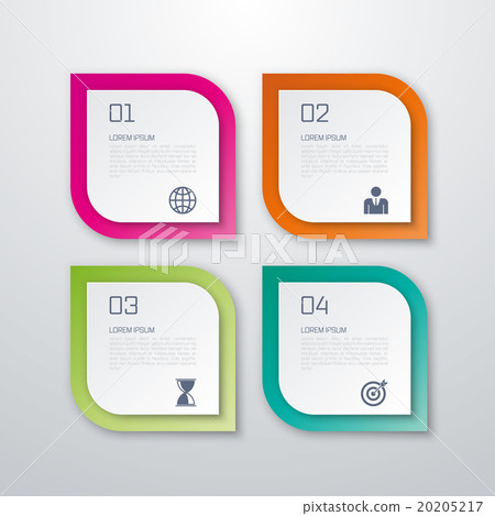 Vector illustration of paper squares infographics Vector illustration of paper squares infographics 20205217