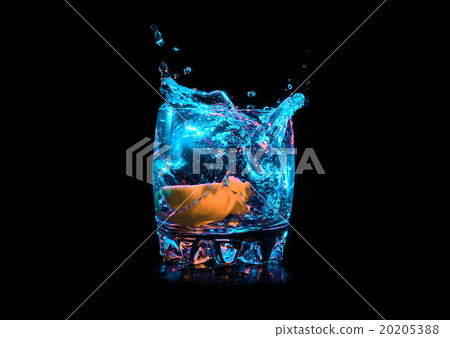 Colorful cocktail with lemon slice Colorful cocktail with lemon slice 20205388