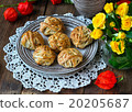 pastries on a brown wooden background 20205687