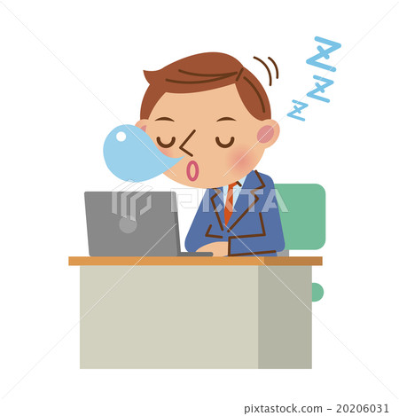Businessman using a personal computer (asleep image) 20206031