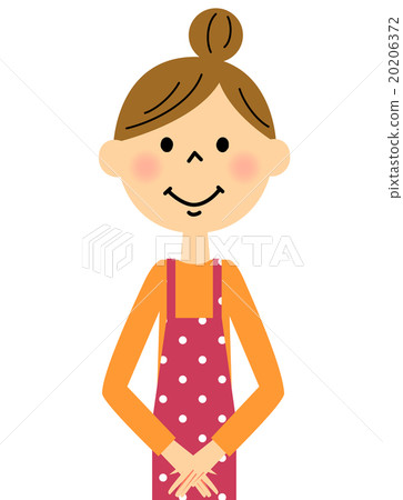 A woman (upper body) greetings of apron 20206372