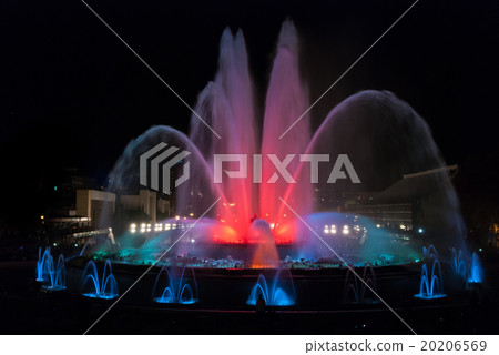 Night time in Barcelona at the magic fountain. Night time in Barcelona at the magic fountain. 20206569