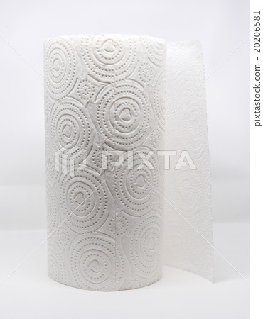 White paper in a roll on white background. 20206581
