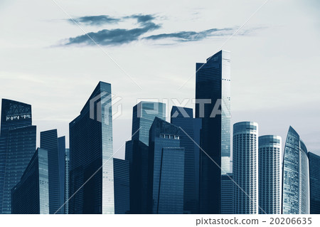 View of modern skyscrapers in business district 20206635