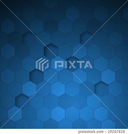 Abstract blue background hexagon. Vector - Stock Illustration [20207816 ...