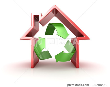Recycle symbol in house 20208569