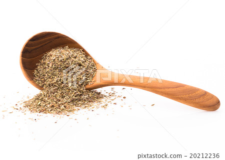 thyme on the wooden spoon, prepare cooking spicy s 20212236
