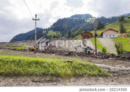 Mudslides after heavy rain and flooding in Austria 20214300