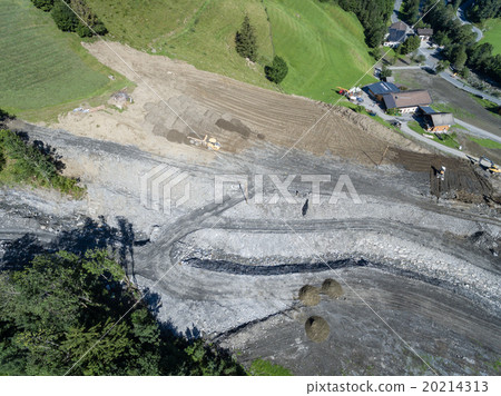 Men and equipment cleaning up after the mudslides Men and equipment cleaning up after the mudslides 20214313