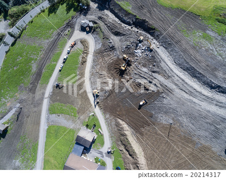 Men and equipment cleaning up after the mudslides Men and equipment cleaning up after the mudslides 20214317