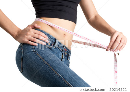 asian woman measuring her waist. asian woman measuring her waist. 20214321