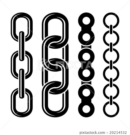 Metal chain parts icons set on white background 20214532