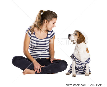 Dog and woman in studio Dog and woman in studio 20215940