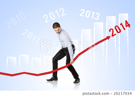 Woman with statistics curve 20217034