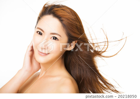 beautiful young woman with the flying hair 20218050