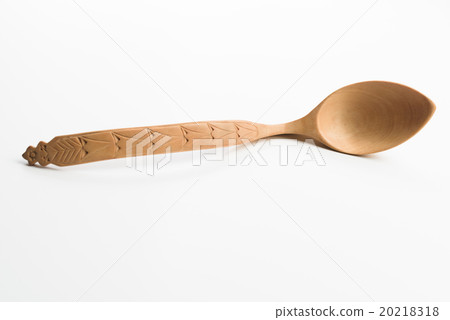 Wooden spoon on white background Wooden spoon on white background 20218318