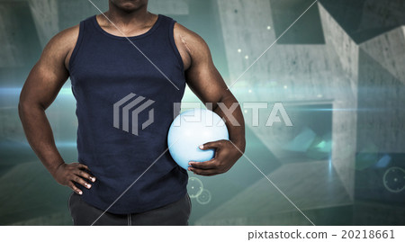 Composite image of muscular man working out with weight Composite image of muscular man working out with weight 20218661