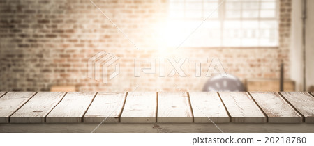 Composite image of wooden desk 20218780