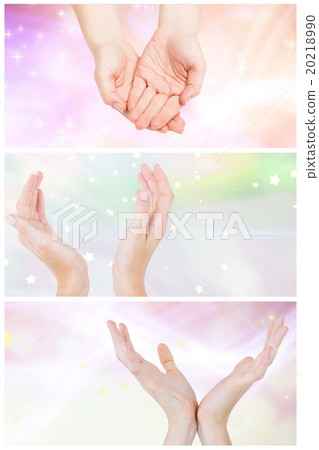 Composite image of hands presenting 20218990