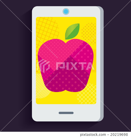 Graphic pink apple in smartphone 20219698