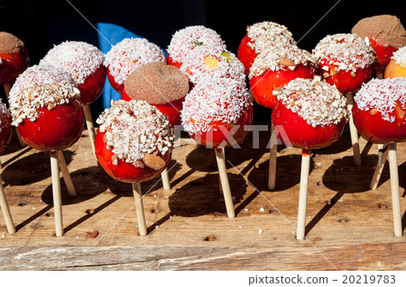 Candy apples for sale in market Candy apples for sale in market 20219783