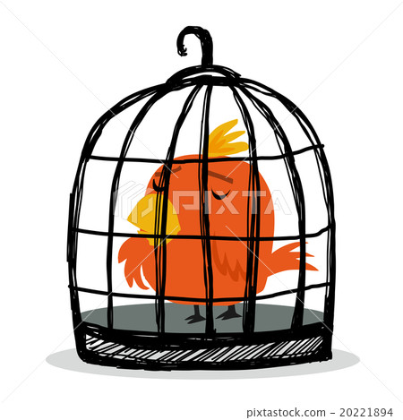 Sad bird in cage 20221894