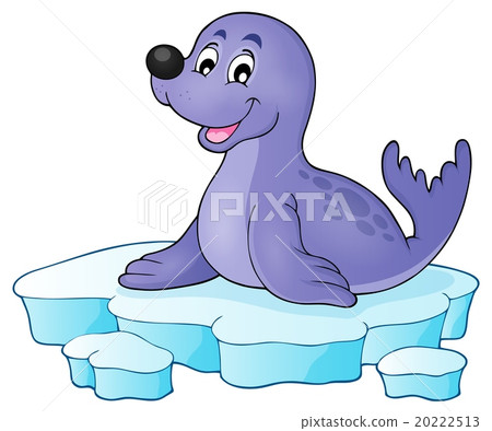 Happy seal on iceberg theme 1 20222513