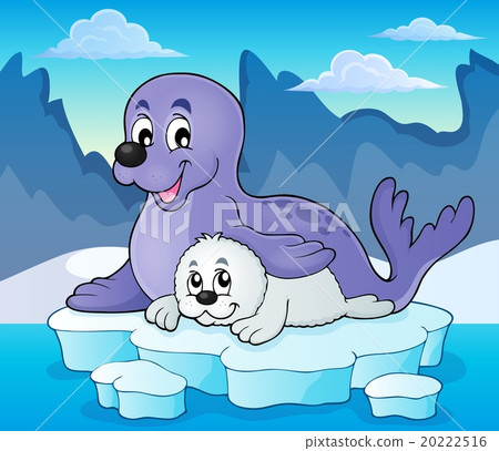 Happy seal with pup theme 2 20222516