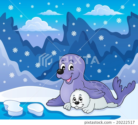 Happy seal with pup theme 3 20222517
