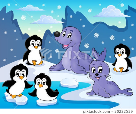 Seals and penguins theme image 2 20222539