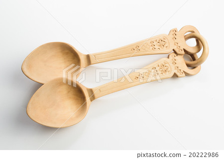 Wooden spoon on white background Wooden spoon on white background 20222986