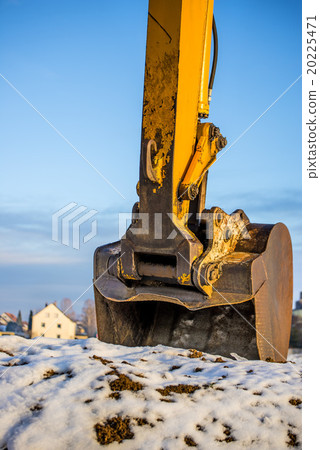 Excavator bucket in snow Excavator bucket in snow 20225471