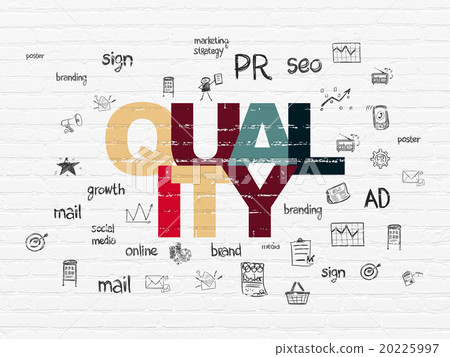 Marketing concept: Quality on wall background Marketing concept: Quality on wall background 20225997