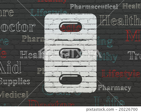 Medicine concept: Pills Blister on wall background 20226700