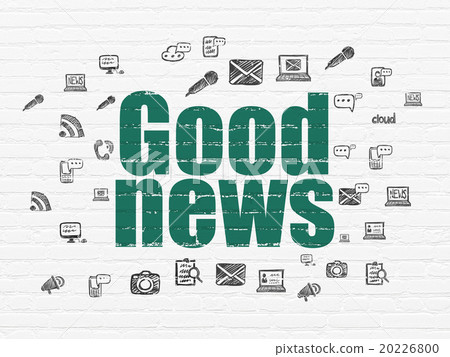 News concept: Good News on wall background News concept: Good News on wall background 20226800