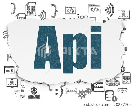 Software concept: Api on Torn Paper background 20227763