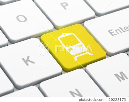 Vacation concept: Train on computer keyboard Vacation concept: Train on computer keyboard 20228173
