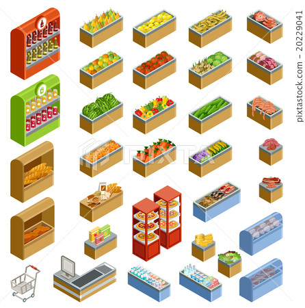 Isometric counters with food 20229041