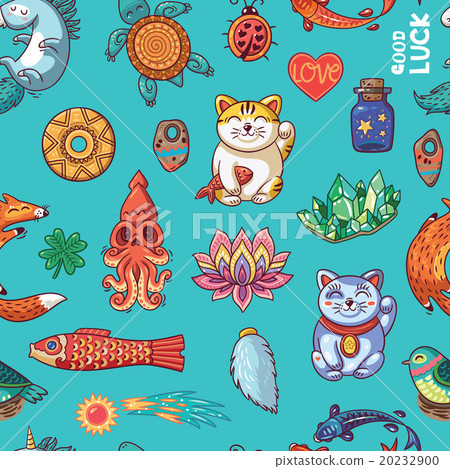 Good Luck hand drawn seamless pattern Good Luck hand drawn seamless pattern 20232900