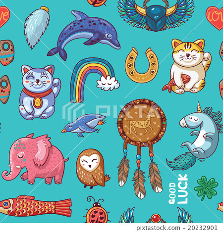 Good Luck hand drawn seamless pattern Good Luck hand drawn seamless pattern 20232901