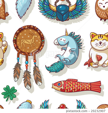 Seamless pattern with Good Luck charms 20232907
