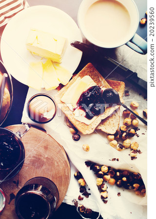 Breakfast Tea Toast Raspberry Jam Effect Toning Breakfast Tea Toast Raspberry Jam Effect Toning 20239560