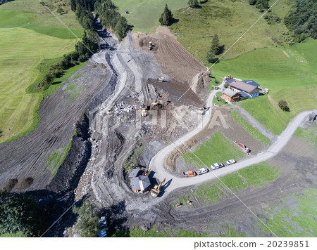 Men and equipment cleaning up after the mudslides Men and equipment cleaning up after the mudslides 20239851
