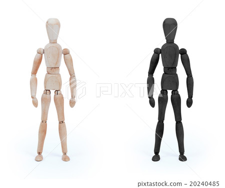 Wood figure mannequin - black and white Wood figure mannequin - black and white 20240485