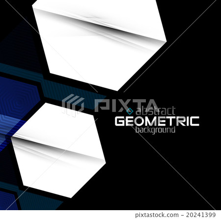 Vector color geometric shapes on black background 20241399